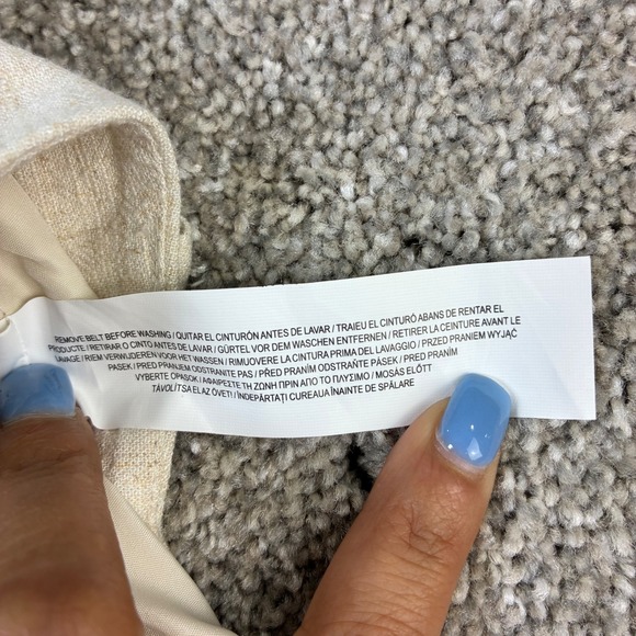 Primark Beige Culottes Shorts Women's Size 4 Wide‎ Leg Linen Blend Preppy Casual - Picture 8 of 10